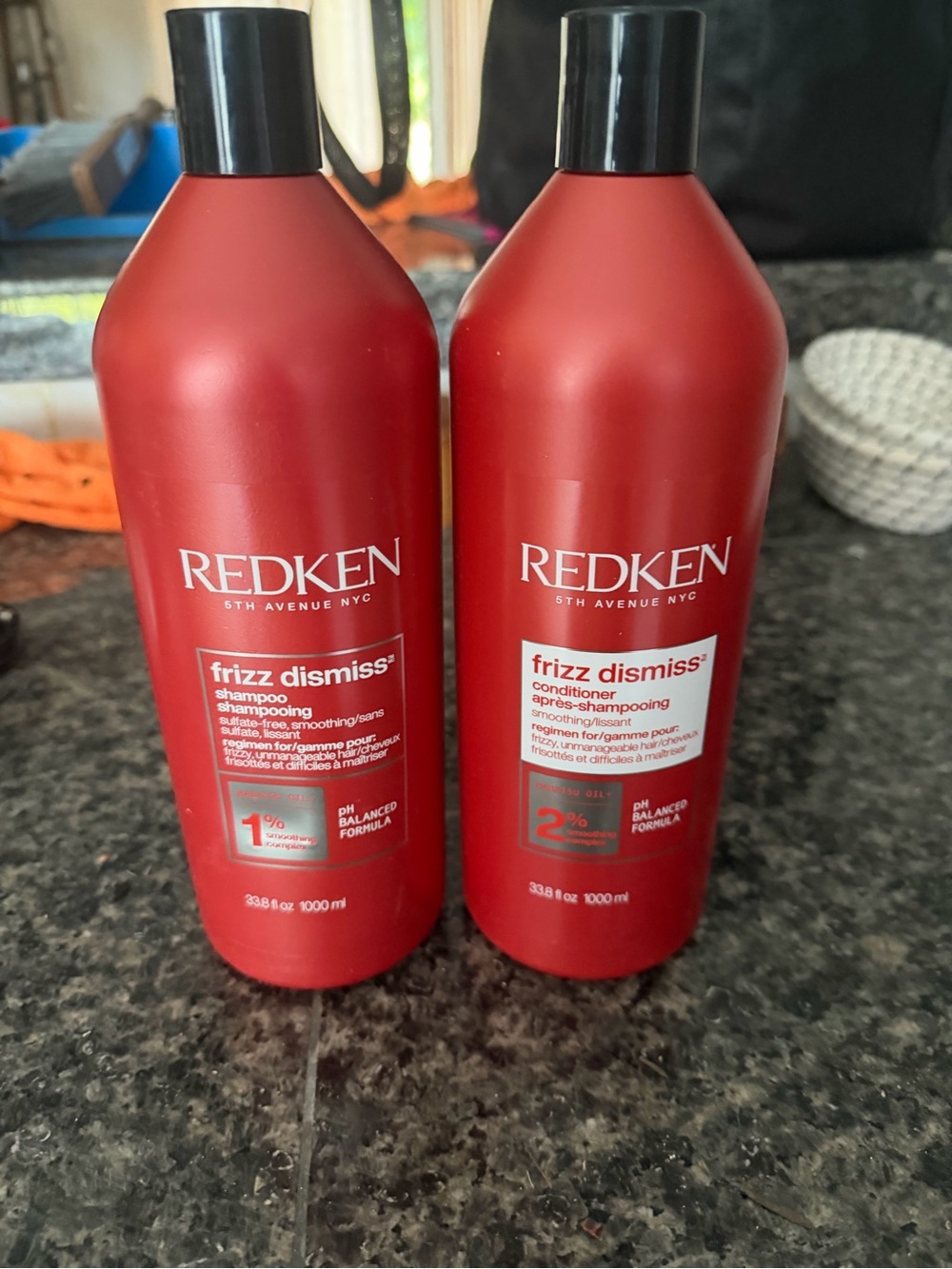 Redken Frizz Dismiss Duo - Metallic Red Bottles